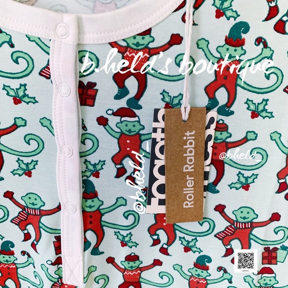 Roller Rabbit Monkey Mas Pajamas in Mint Green Size Small (S) Brand New NWT - Picture 4 of 17